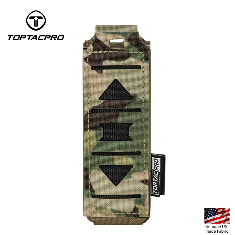 Toptacpro Tactical 9mm Single Magazine Pouch Laser Cut MOLLE Pistol Mag Holder 8513