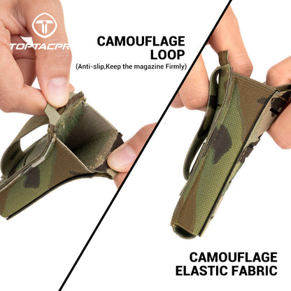 Toptacpro Tactical 9mm Single Magazine Pouch Laser Cut MOLLE Pistol Mag Holder 8513