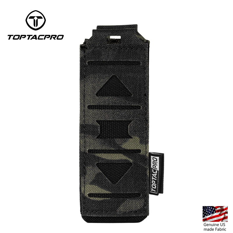 Toptacpro Tactical 9mm Single Magazine Pouch Laser Cut MOLLE Pistol Mag Holder 8513