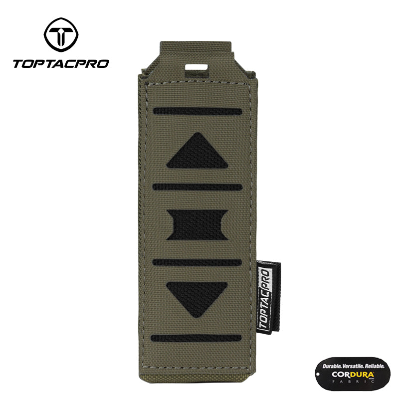 Toptacpro Tactical 9mm Single Magazine Pouch Laser Cut MOLLE Pistol Mag Holder 8513