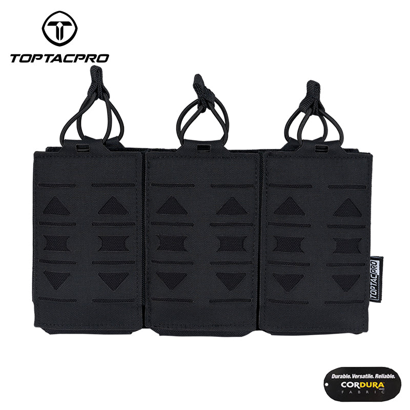 TOPTACPRO Triple 5.56 Magazine Pouch Laser Cut MOLLE Magazine Holder 8515