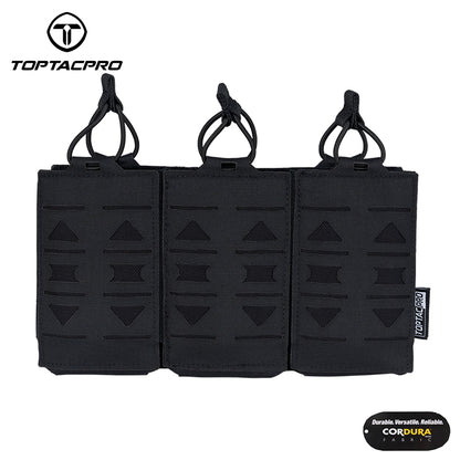 TOPTACPRO Triple 5.56 Magazine Pouch Laser Cut MOLLE Magazine Holder 8515