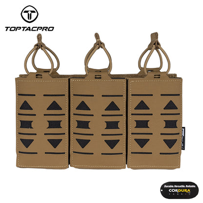 TOPTACPRO Triple 5.56 Magazine Pouch Laser Cut MOLLE Magazine Holder 8515