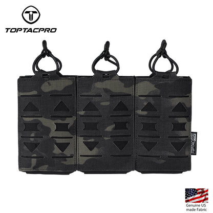 TOPTACPRO Triple 5.56 Magazine Pouch Laser Cut MOLLE Magazine Holder 8515