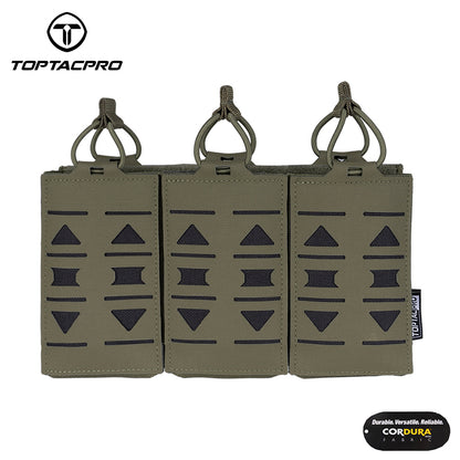 TOPTACPRO Triple 5.56 Magazine Pouch Laser Cut MOLLE Magazine Holder 8515