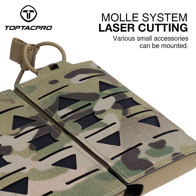 TOPTACPRO Triple 5.56 Magazine Pouch Laser Cut MOLLE Magazine Holder 8515