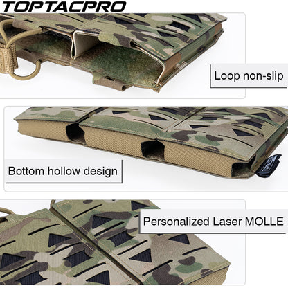 TOPTACPRO Triple 5.56 Magazine Pouch Laser Cut MOLLE Magazine Holder 8515
