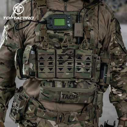 TOPTACPRO Triple 5.56 Magazine Pouch Laser Cut MOLLE Magazine Holder 8515