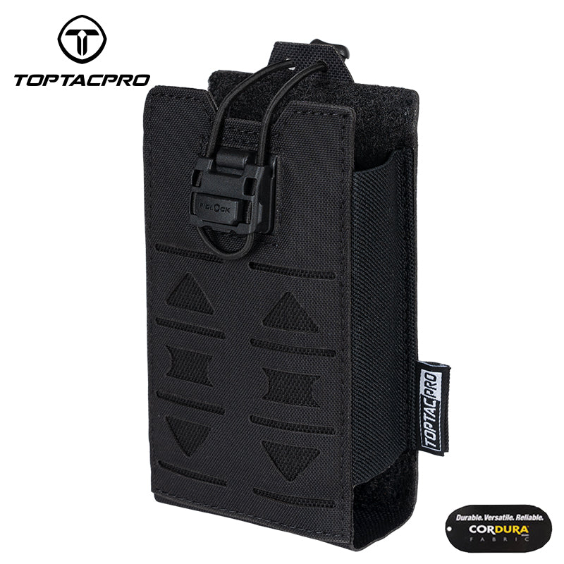 TOPTACPRO Radio Pouch Laser Cut MOLLE Holder with 148/152 MPU5 Baofeng Radio Case Bag Walkie Talkie 8517