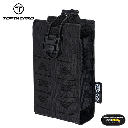 TOPTACPRO Radio Pouch Laser Cut MOLLE Holder with 148/152 MPU5 Baofeng Radio Case Bag Walkie Talkie 8517