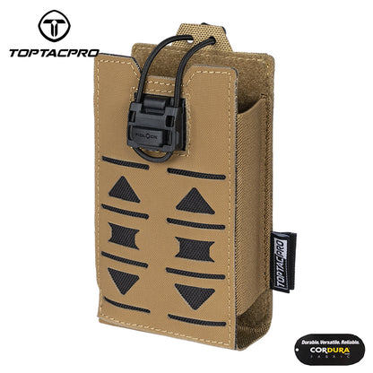 TOPTACPRO Radio Pouch Laser Cut MOLLE Holder with 148/152 MPU5 Baofeng Radio Case Bag Walkie Talkie 8517