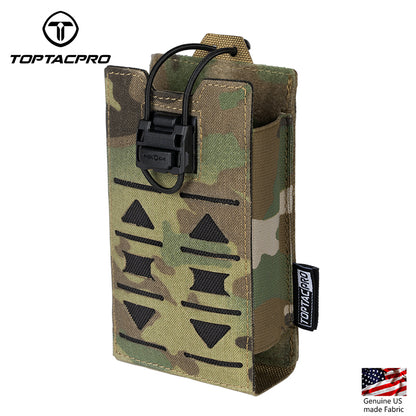 TOPTACPRO Radio Pouch Laser Cut MOLLE Holder with 148/152 MPU5 Baofeng Radio Case Bag Walkie Talkie 8517