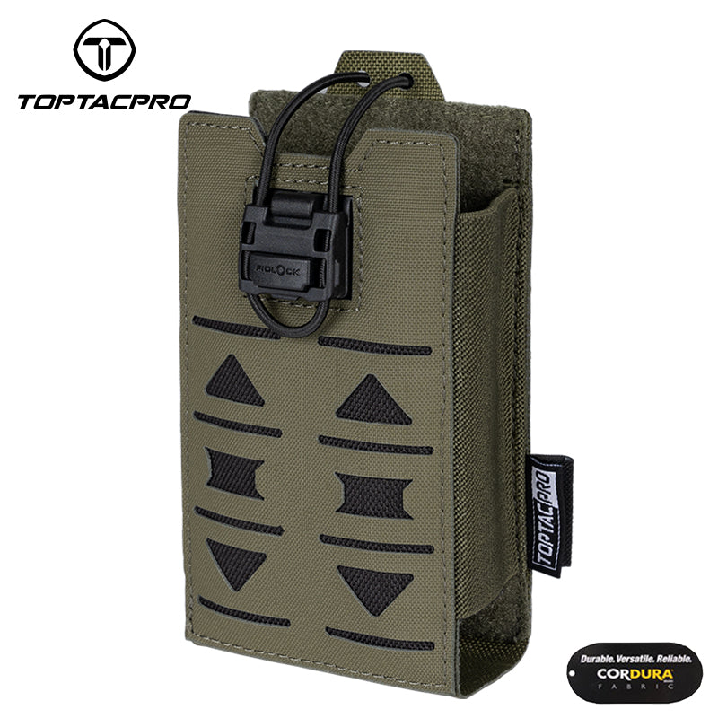 TOPTACPRO Radio Pouch Laser Cut MOLLE Holder with 148/152 MPU5 Baofeng Radio Case Bag Walkie Talkie 8517