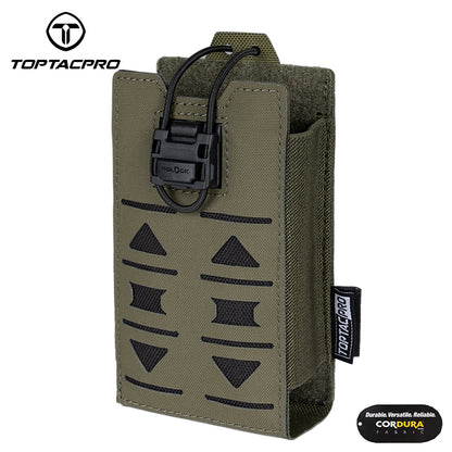 TOPTACPRO Radio Pouch Laser Cut MOLLE Holder with 148/152 MPU5 Baofeng Radio Case Bag Walkie Talkie 8517