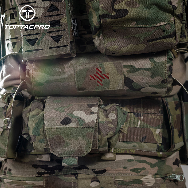 TOPTACPRO Tactical Roll Up Medical Pouch Quick Pull First Aid Kit Pouch for Vest 8531