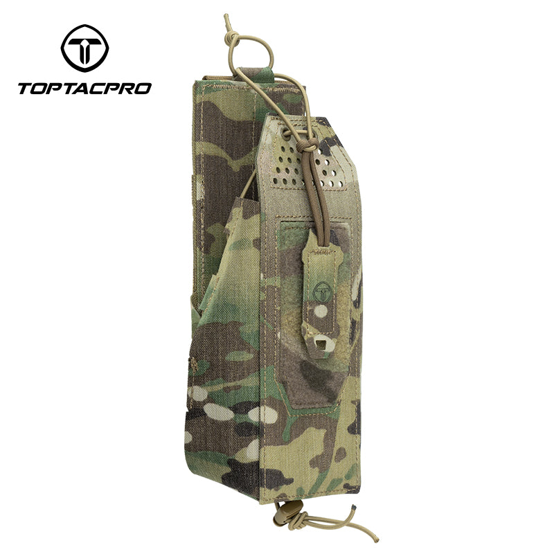 TOPTACPRO Radio Pouch Molle Tactical Radio Holder for PRC148/152 Adjustable Walkie Talkie Holster 8533