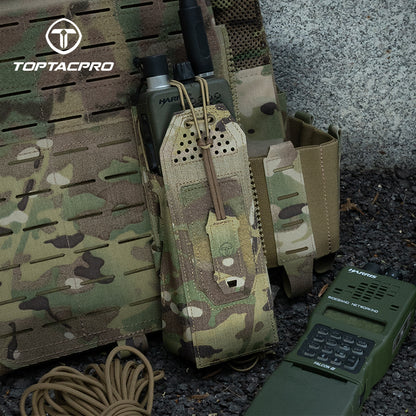 TOPTACPRO Radio Pouch Molle Tactical Radio Holder for PRC148/152 Adjustable Walkie Talkie Holster 8533