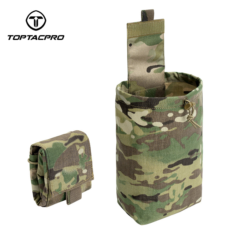 TOPTACPRO Foldable Dump Pouch Hook and Loop for Up To 2" Belt Recycling Pouch 8534