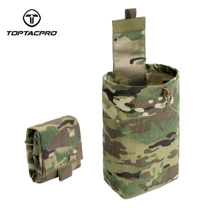 TOPTACPRO Foldable Dump Pouch Hook and Loop for Up To 2" Belt Recycling Pouch 8534