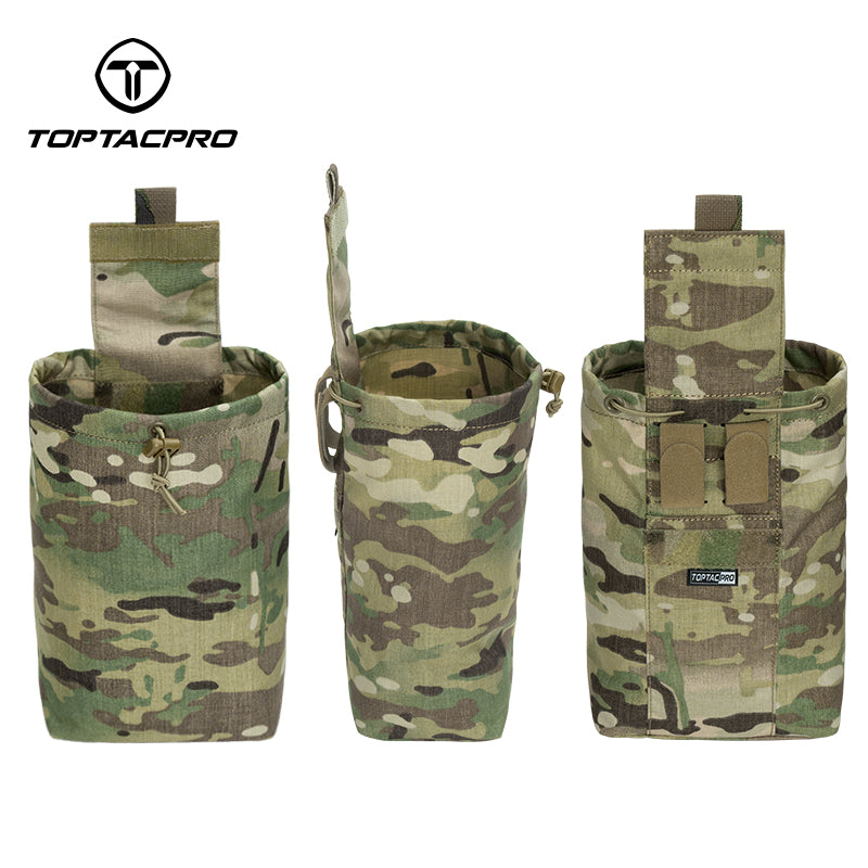 TOPTACPRO Foldable Dump Pouch Hook and Loop for Up To 2" Belt Recycling Pouch 8534