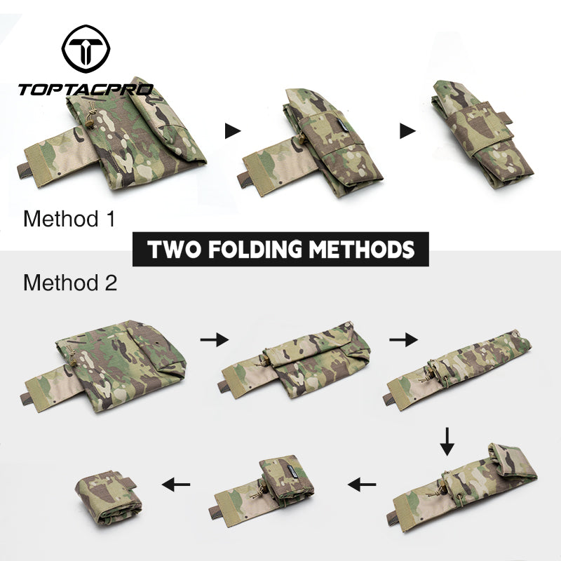 TOPTACPRO Foldable Dump Pouch Hook and Loop for Up To 2" Belt Recycling Pouch 8534