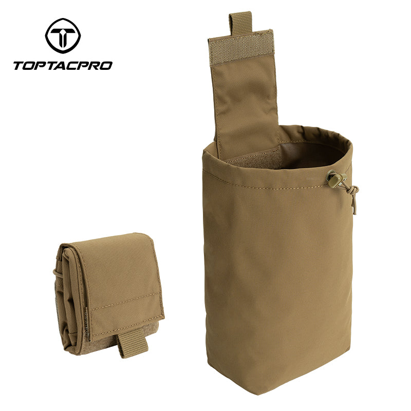 TOPTACPRO Foldable Dump Pouch Hook and Loop for Up To 2" Belt Recycling Pouch 8534