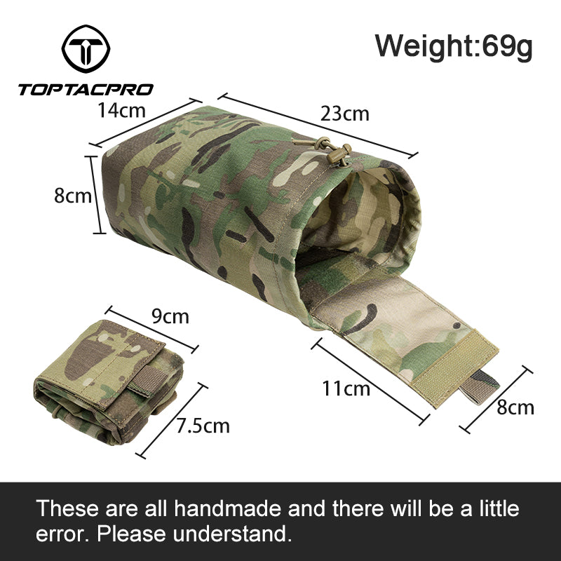 TOPTACPRO Foldable Dump Pouch Hook and Loop for Up To 2" Belt Recycling Pouch 8534