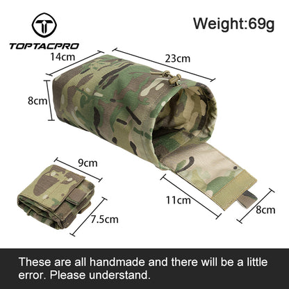 TOPTACPRO Foldable Dump Pouch Hook and Loop for Up To 2" Belt Recycling Pouch 8534