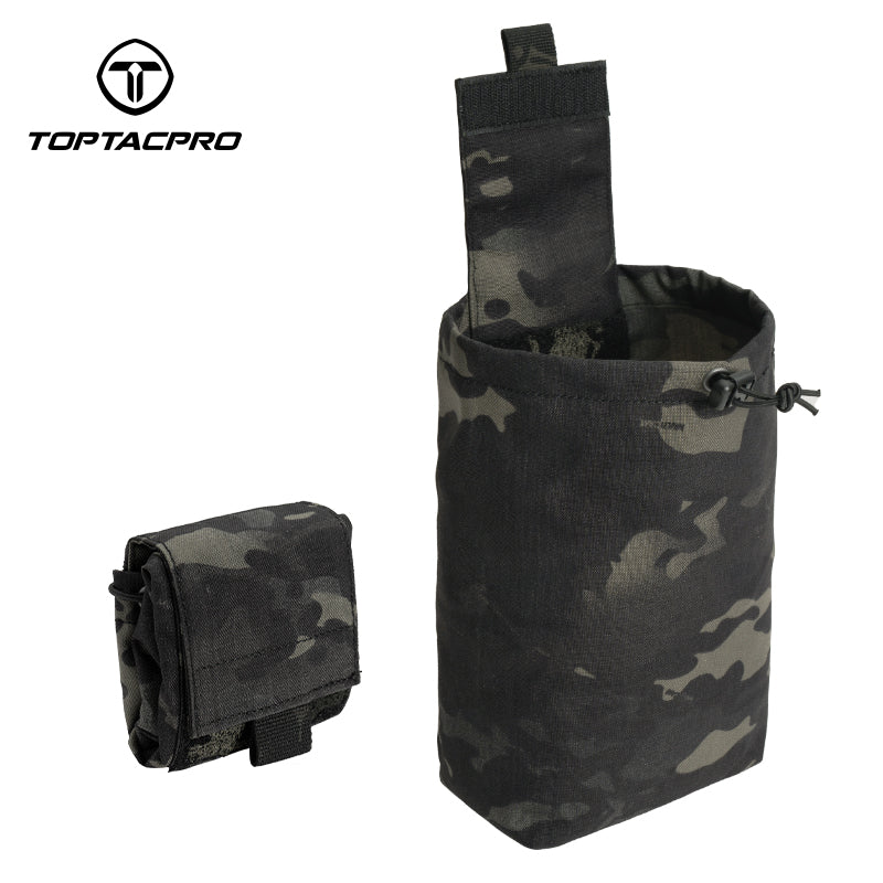 TOPTACPRO Foldable Dump Pouch Hook and Loop for Up To 2" Belt Recycling Pouch 8534
