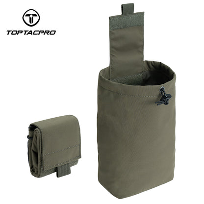 TOPTACPRO Foldable Dump Pouch Hook and Loop for Up To 2" Belt Recycling Pouch 8534
