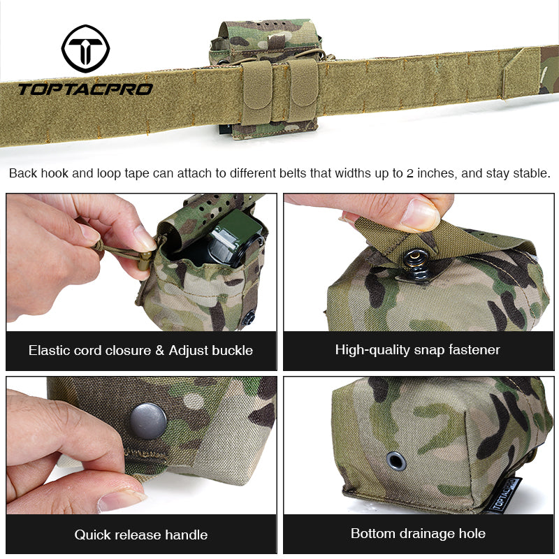 TOPTACPRO Multifunctional Grenade Pouch Hook & Loop Modular Utility Carry Pouch 8535