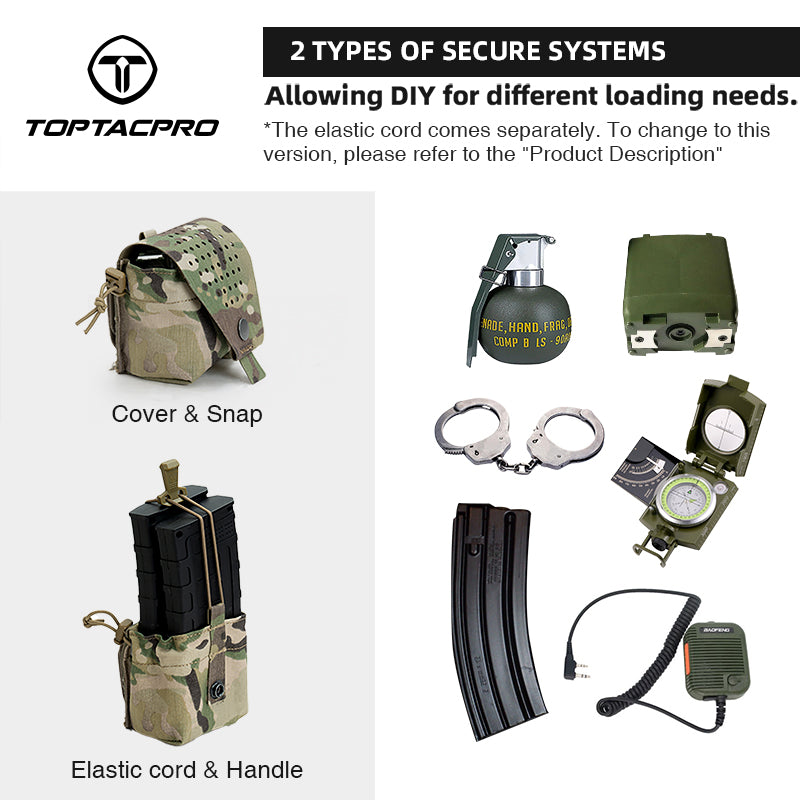 TOPTACPRO Multifunctional Grenade Pouch Hook & Loop Modular Utility Carry Pouch 8535