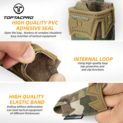 TOPTACPRO Tactical 9mm Single Magazine Pouch MOLLE Holder Tool Carrier 8536
