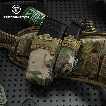 TOPTACPRO Tactical 9mm Single Magazine Pouch MOLLE Holder Tool Carrier 8536