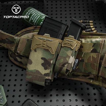 TOPTACPRO Tactical 556 Single Magazine Pouch Multipurpose Tool Pouch with PVC Adhesive Seal 8537