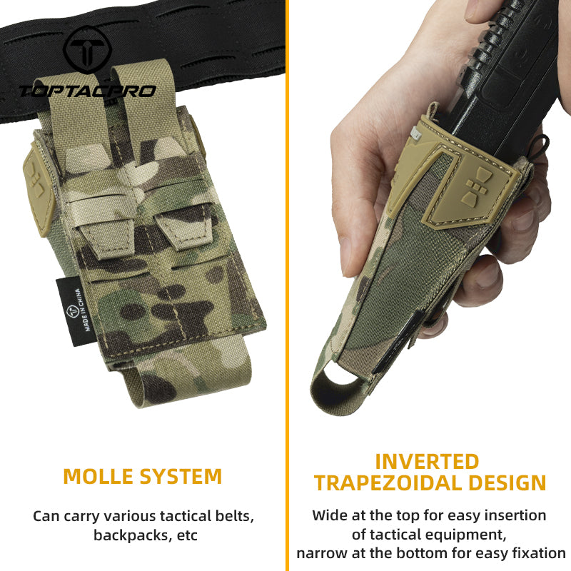 TOPTACPRO Tactical 556 Single Magazine Pouch Multipurpose Tool Pouch with PVC Adhesive Seal 8537
