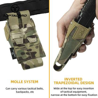 TOPTACPRO Tactical 556 Single Magazine Pouch Multipurpose Tool Pouch with PVC Adhesive Seal 8537