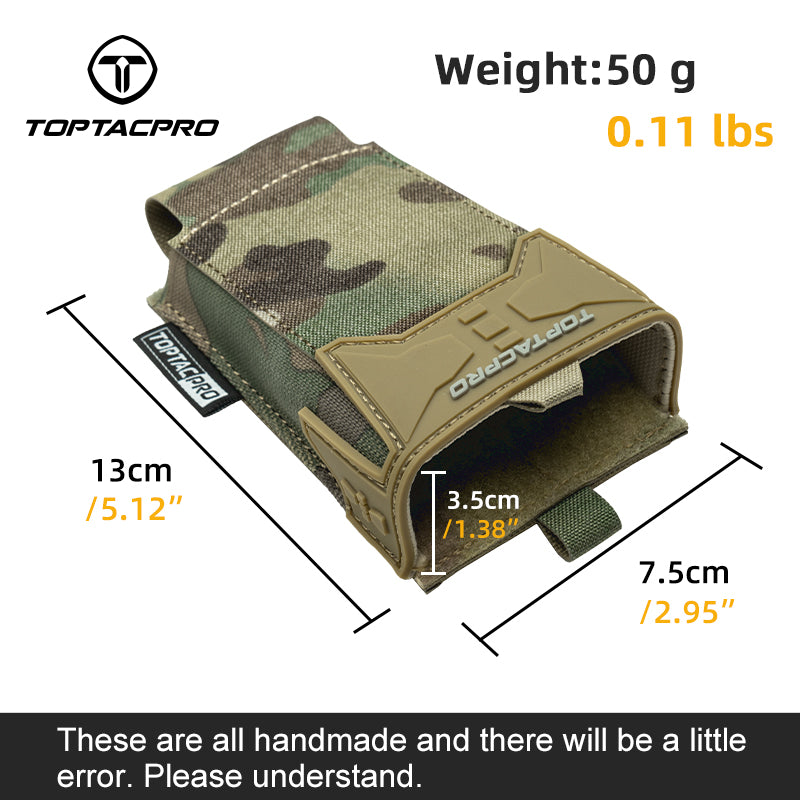 TOPTACPRO Tactical 556 Single Magazine Pouch Multipurpose Tool Pouch with PVC Adhesive Seal 8537