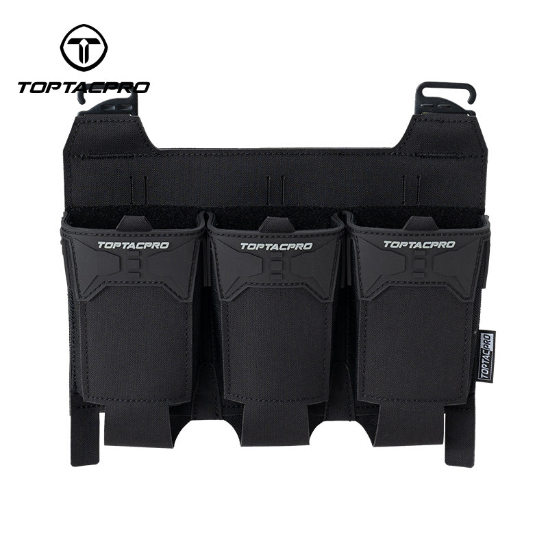 TOPTACPRO Tactical Triple 556 Magazine Pouch with G-Hook for Plate Carrier Front Panel 8538