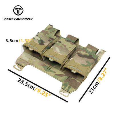 TOPTACPRO Tactical Triple 556 Magazine Pouch with G-Hook for Plate Carrier Front Panel 8538