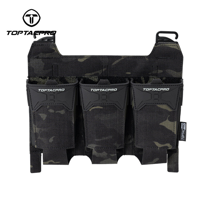 TOPTACPRO Tactical Triple 556 Magazine Pouch with G-Hook for Plate Carrier Front Panel 8538