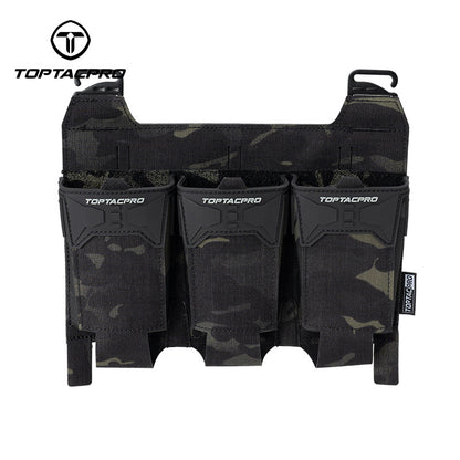 TOPTACPRO Tactical Triple 556 Magazine Pouch with G-Hook for Plate Carrier Front Panel 8538