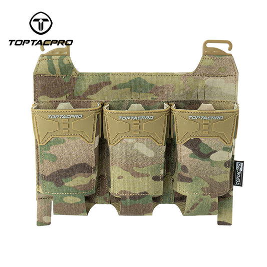 TOPTACPRO Tactical Triple 556 Magazine Pouch with G-Hook for Plate Carrier Front Panel 8538