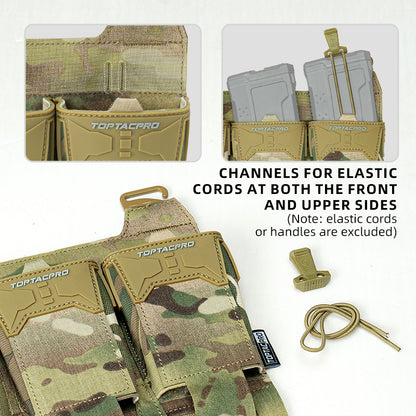 TOPTACPRO Tactical Triple 556 Magazine Pouch with G-Hook for Plate Carrier Front Panel 8538