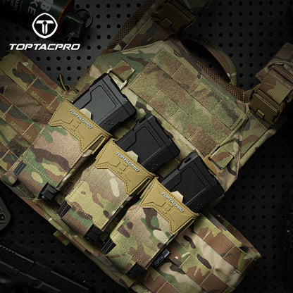 TOPTACPRO Tactical Triple 556 Magazine Pouch with G-Hook for Plate Carrier Front Panel 8538