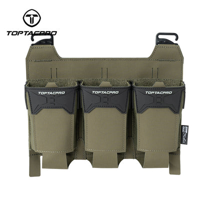 TOPTACPRO Tactical Triple 556 Magazine Pouch with G-Hook for Plate Carrier Front Panel 8538