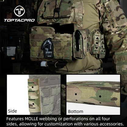 TOPTACPRO Tactical Front Panel for Plate Carrier Laser Cut MOLLE Reinforced Divider Panel 8539