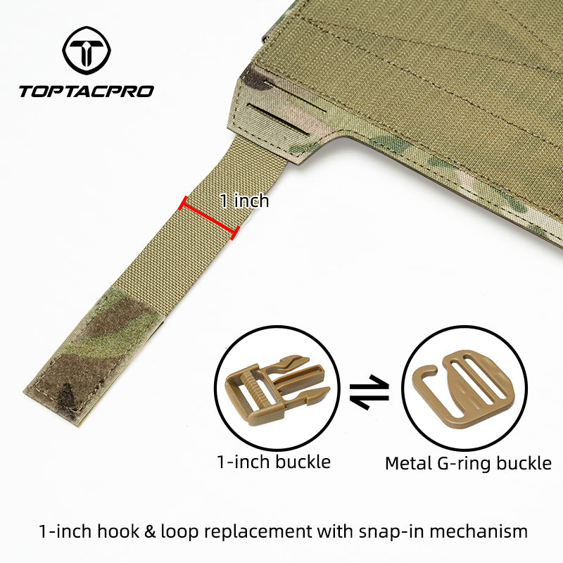 TOPTACPRO Tactical Front Panel for Plate Carrier Laser Cut MOLLE Reinforced Divider Panel 8539