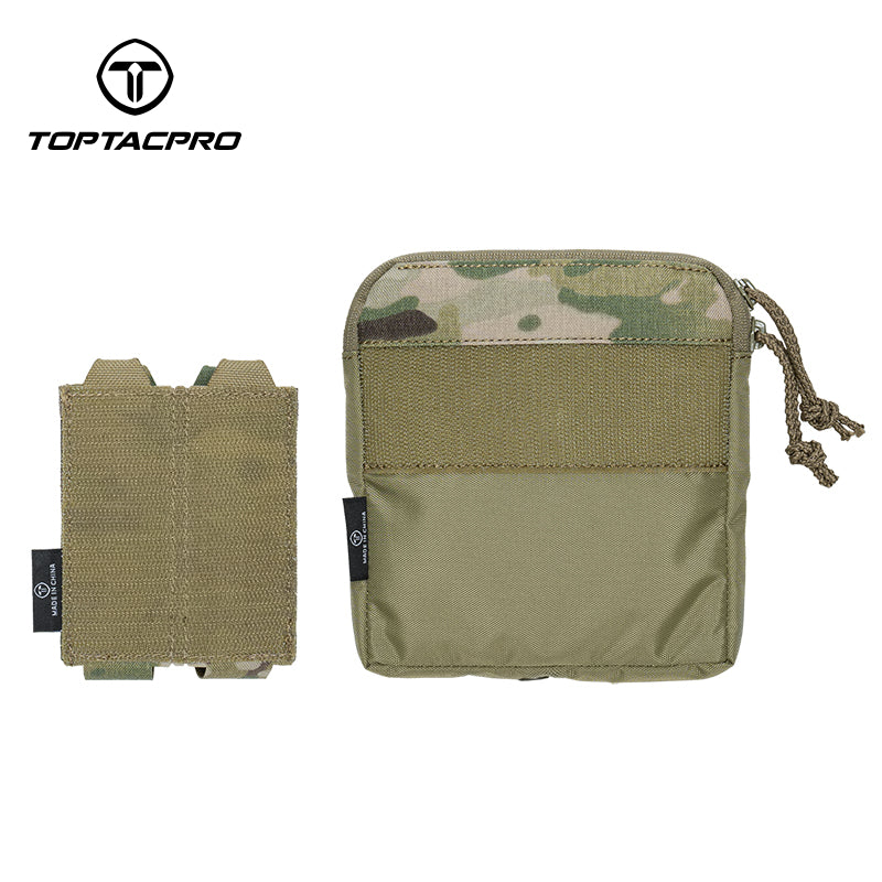 TOPTACPRO Double Magazine Pouch for 9mm Insert Kangaroo Style Combo Pouch 8540