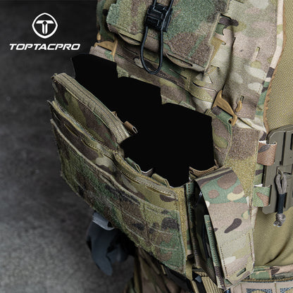 TOPTACPRO Double Magazine Pouch for 9mm Insert Kangaroo Style Combo Pouch 8540